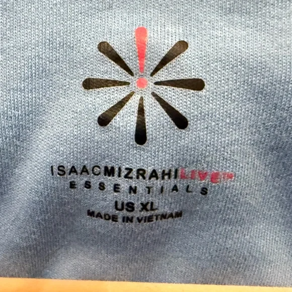 Isaac Mizrahi Sky Blue Pima Cotton Pullover Hoodie With Pullstring - Picture 3 of 5